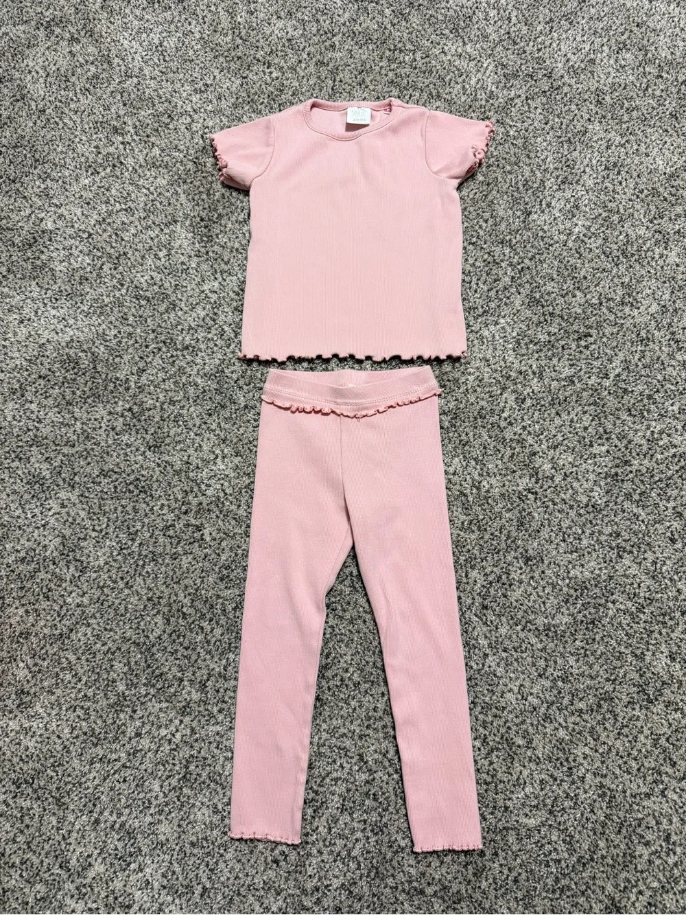ZARA Pink Toddler Girls' Matching Set - Short Sleeve Top & Leggings 4T